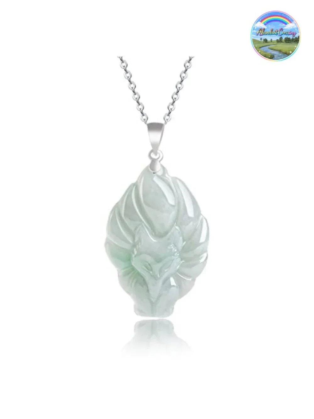 Genuine Grade A Jadeite Pendant Necklace with Certificate, Sterling Silver